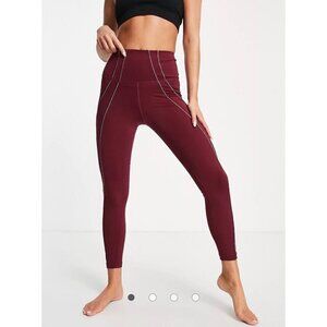 Nike Yoga Dri-Fit High Waisted Lurex Tape 7/8 Athletic Leggings Women Size Small